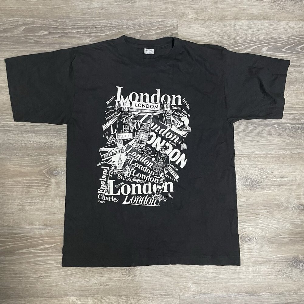 Vintage Blues Promo 'London' T-Shirt Large 90s Single Stitch Graphic Tee